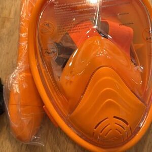 Kids new orange swim full face snorkel mask